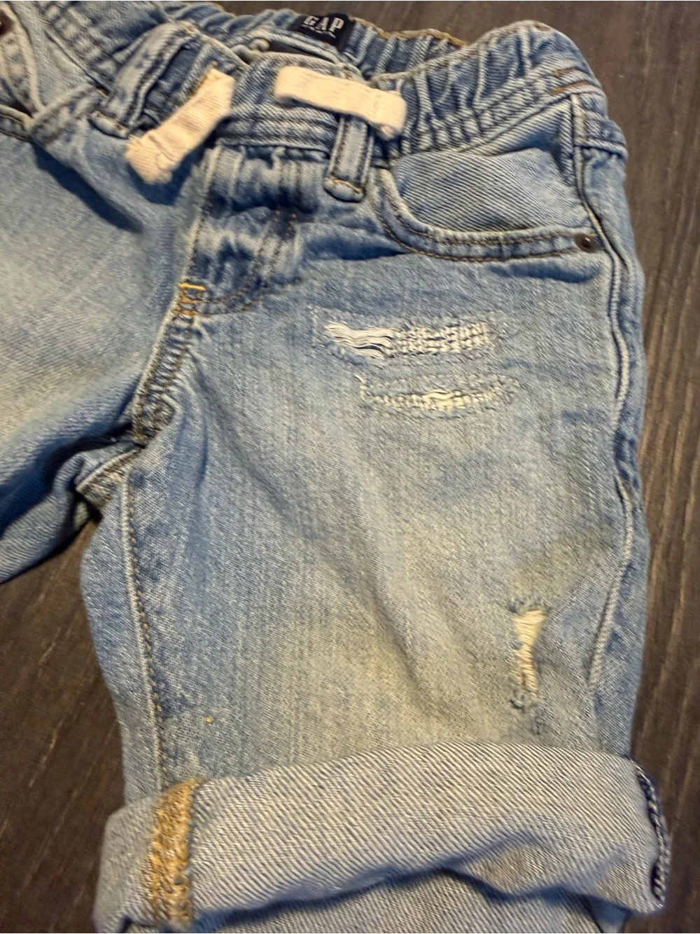 GAP Light Blue Rolled Cuff Denim Shorts